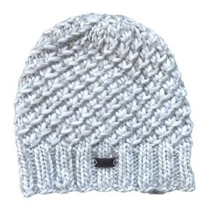 🔥Adidas Climawarm Cable Knit Beanie Hat, White and Gray